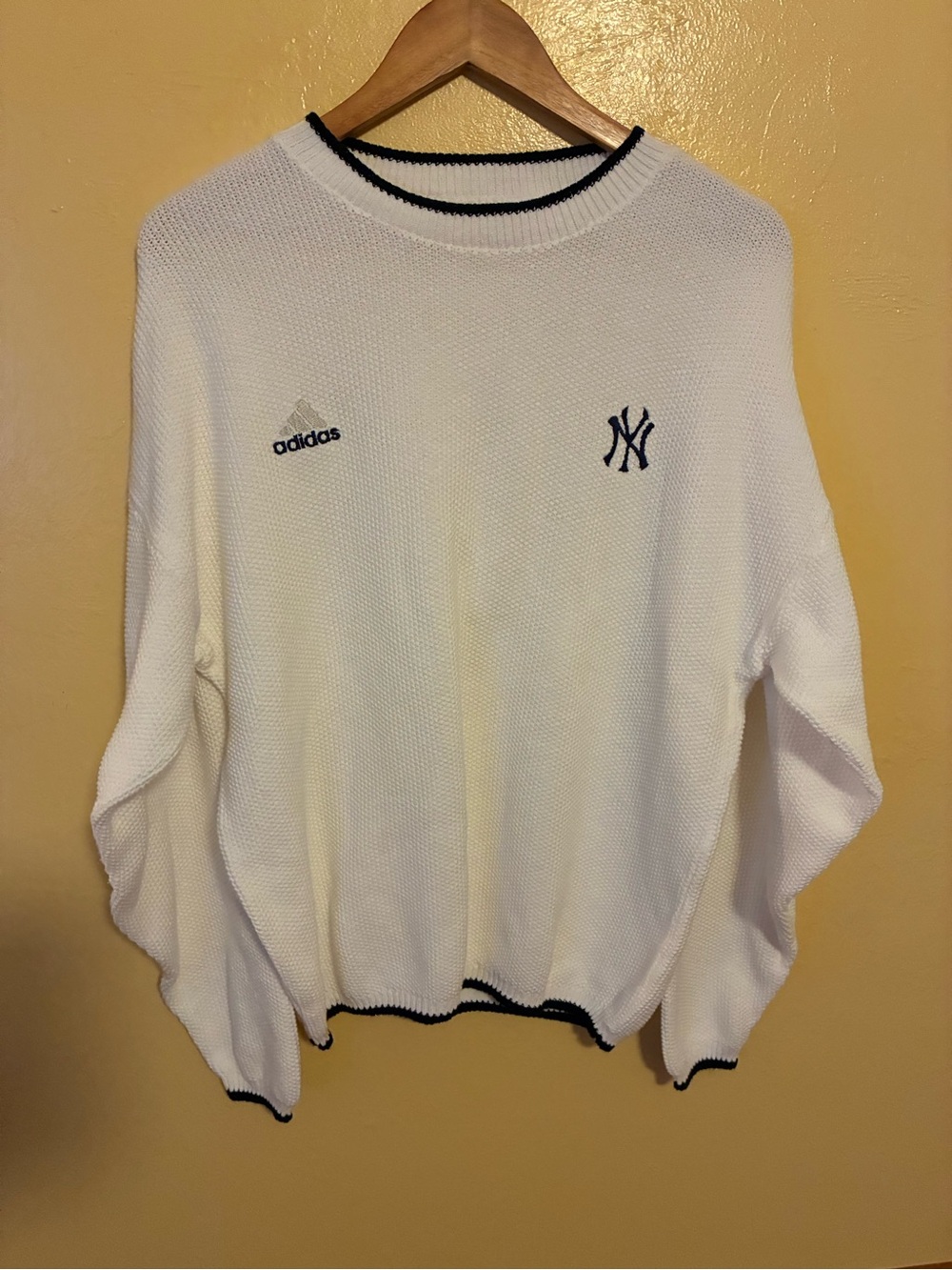 Vintage Adidas NY Yankee Collaboration 100% Cotton Pullover